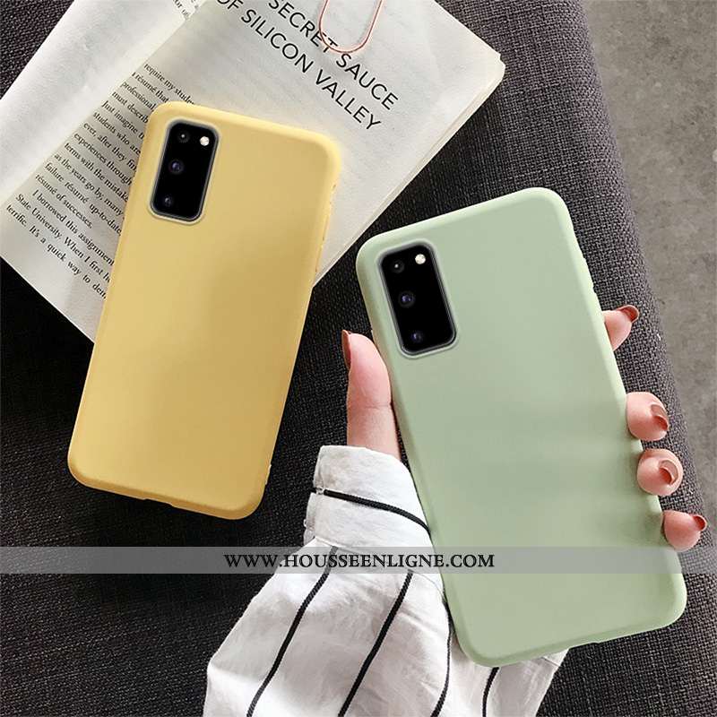 Housse Samsung Galaxy S20 Fluide Doux Silicone Étui Simple Légère Téléphone Portable Tout Compris Bl