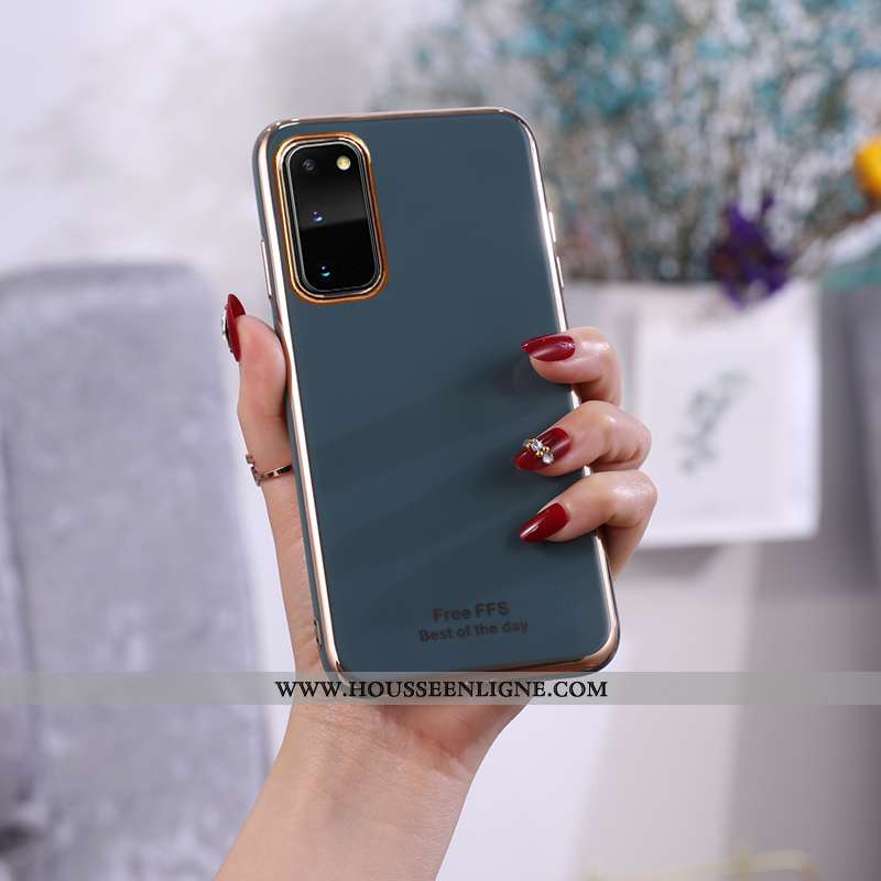 Housse Samsung Galaxy S20 Fluide Doux Étoile Incassable Vert Couleur Unie Coque Téléphone Portable V