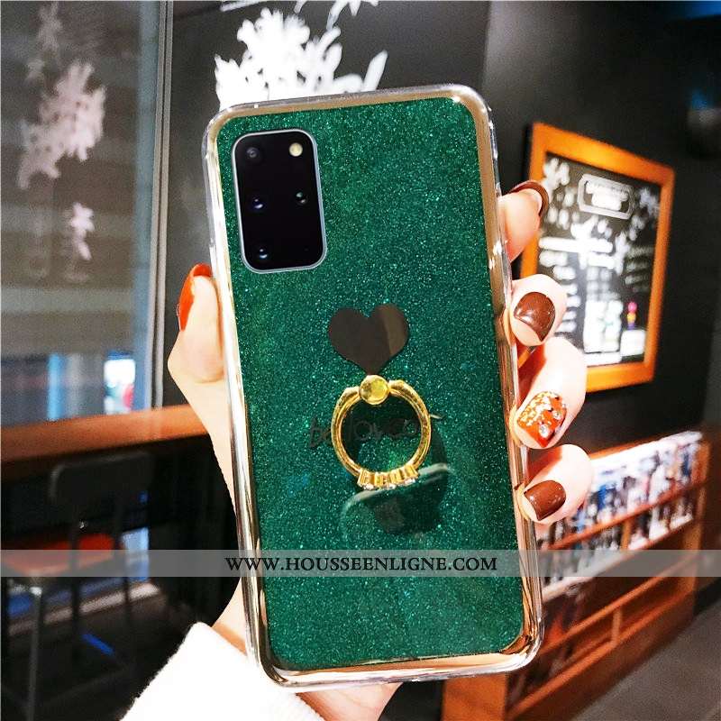 Housse Samsung Galaxy S20+ Mode Protection Rose Étoile Étui Coque Jaune