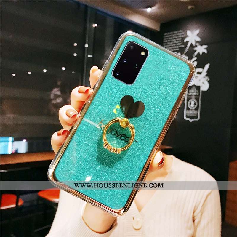 Housse Samsung Galaxy S20+ Mode Protection Rose Étoile Étui Coque Jaune