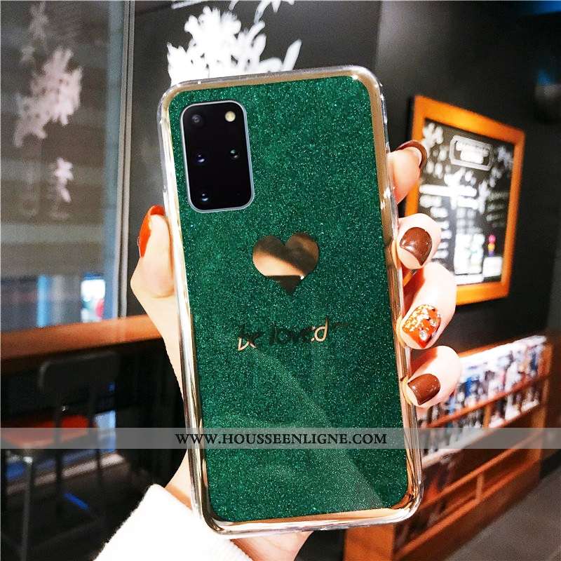 Housse Samsung Galaxy S20+ Mode Protection Rose Étoile Étui Coque Jaune