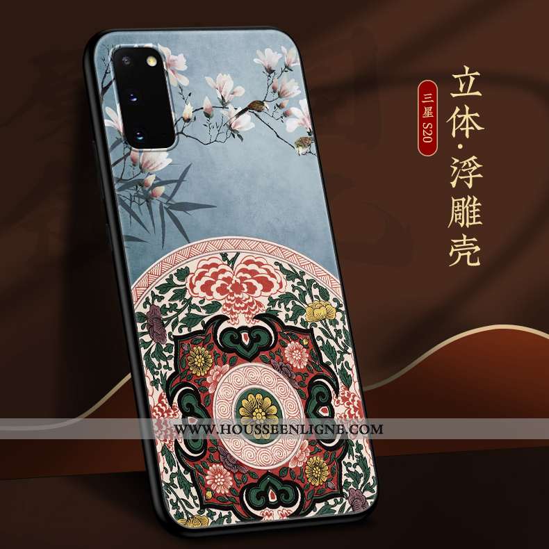 Housse Samsung Galaxy S20 Personnalité Créatif Fluide Doux Légère Style Chinois Gris Silicone