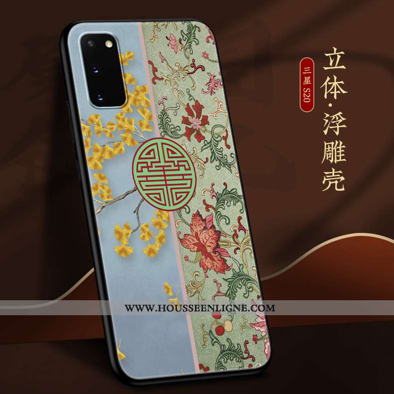 Housse Samsung Galaxy S20 Personnalité Créatif Fluide Doux Légère Style Chinois Gris Silicone