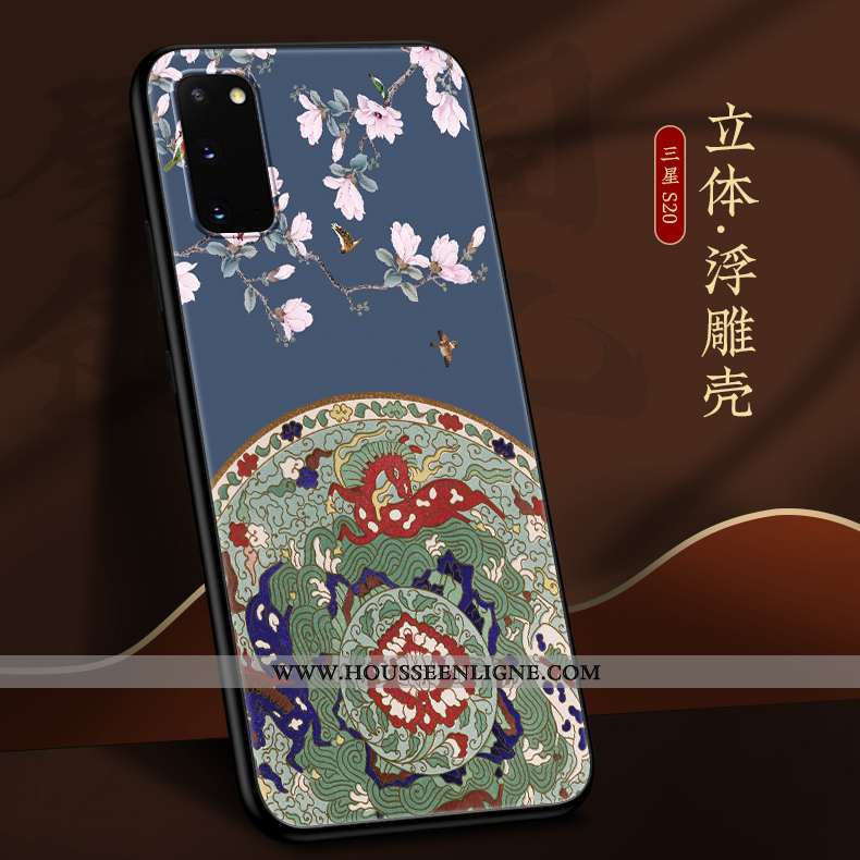 Housse Samsung Galaxy S20 Personnalité Créatif Fluide Doux Légère Style Chinois Gris Silicone