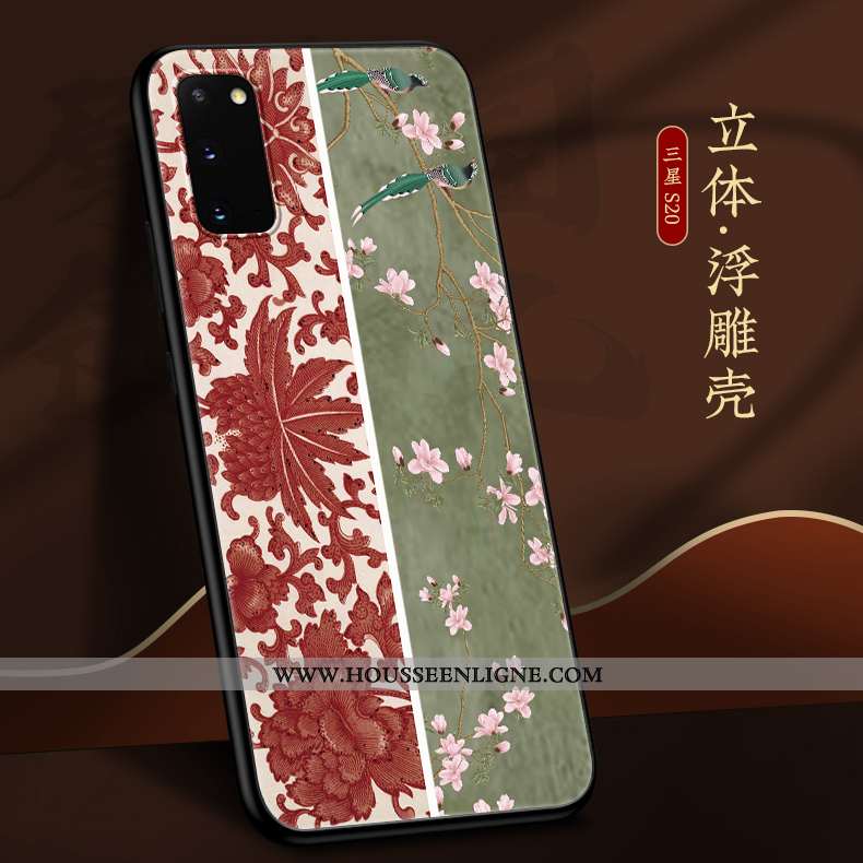 Housse Samsung Galaxy S20 Personnalité Créatif Fluide Doux Légère Style Chinois Gris Silicone