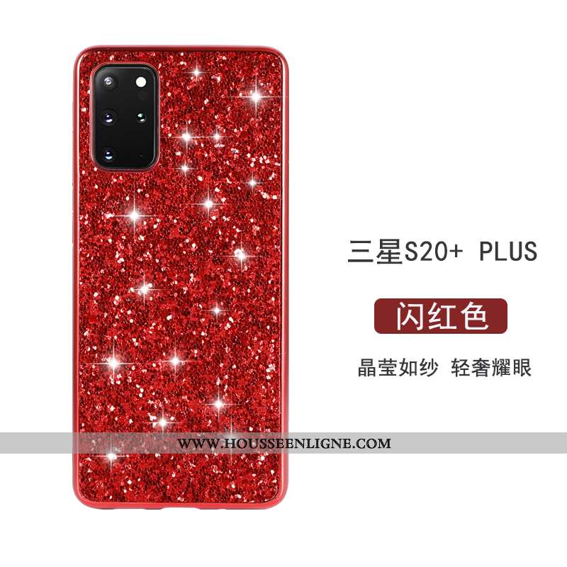 Housse Samsung Galaxy S20+ Personnalité Créatif Tout Compris Étoile Coque Légère Luxe Rouge