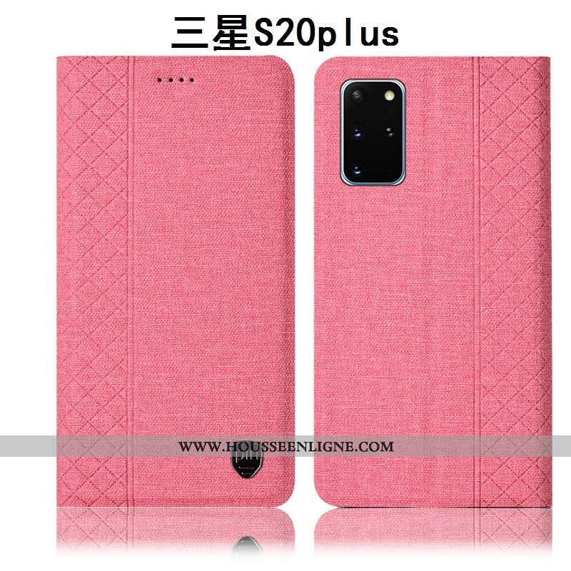 Housse Samsung Galaxy S20+ Protection Cuir Téléphone Portable Incassable Tout Compris Coque Lin Bleu