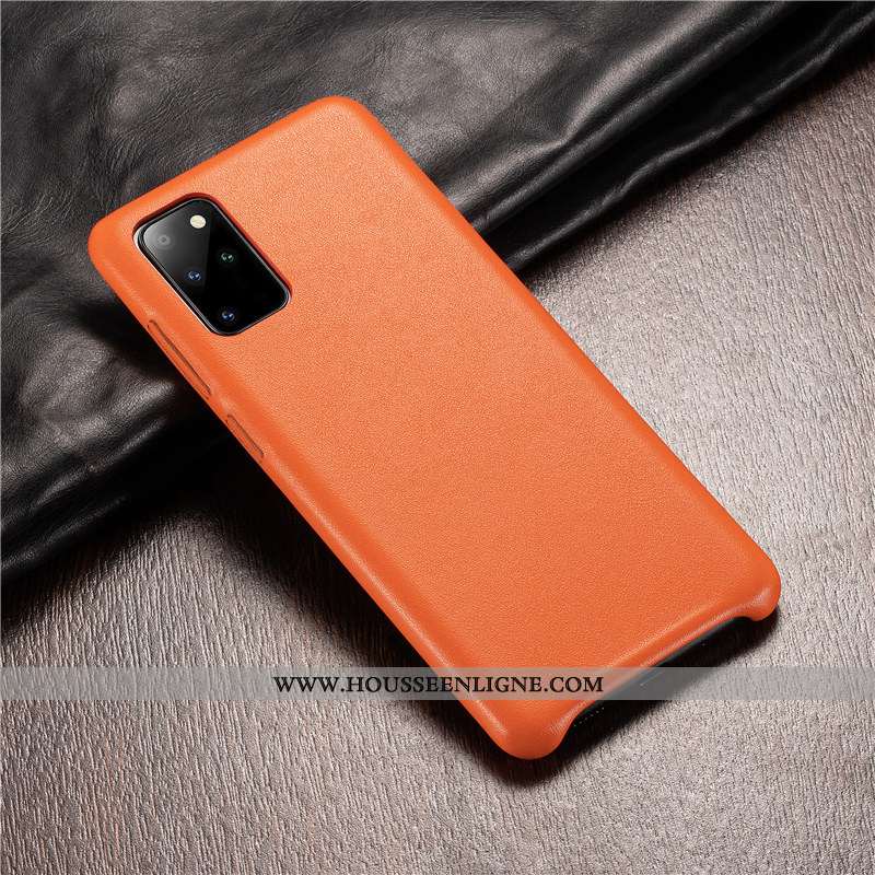 Housse Samsung Galaxy S20+ Protection Cuir Véritable Étui Coque Luxe Cuir Authentique Verte