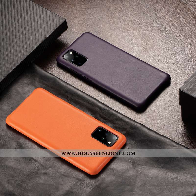 Housse Samsung Galaxy S20+ Protection Cuir Véritable Étui Coque Luxe Cuir Authentique Verte
