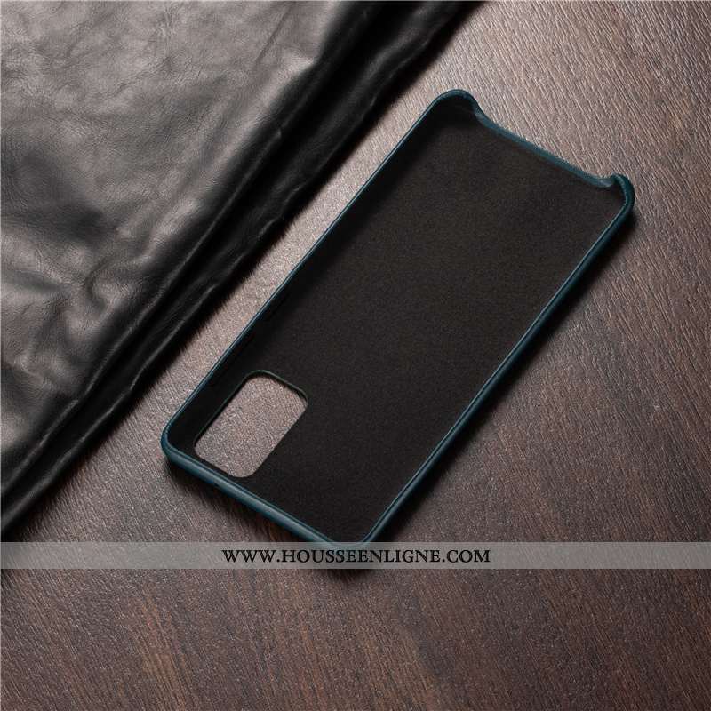 Housse Samsung Galaxy S20+ Protection Cuir Véritable Étui Coque Luxe Cuir Authentique Verte
