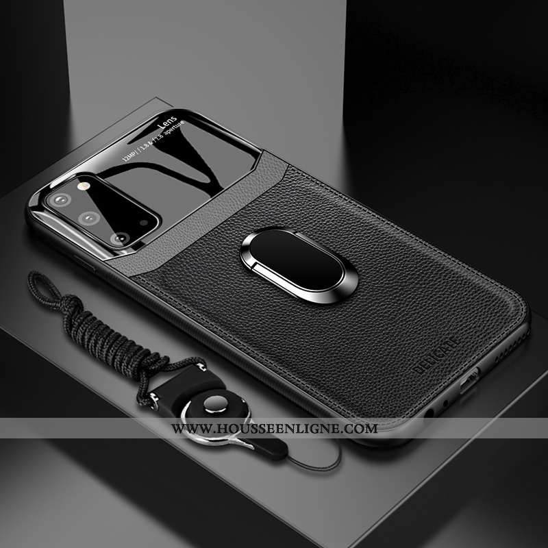 Housse Samsung Galaxy S20 Protection Cuir Étoile Coque Silicone Étui Téléphone Portable Bleu Foncé