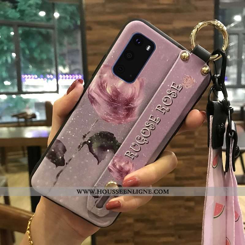 Housse Samsung Galaxy S20 Protection Ornements Suspendus Étoile Téléphone Portable Support Fleur Bla