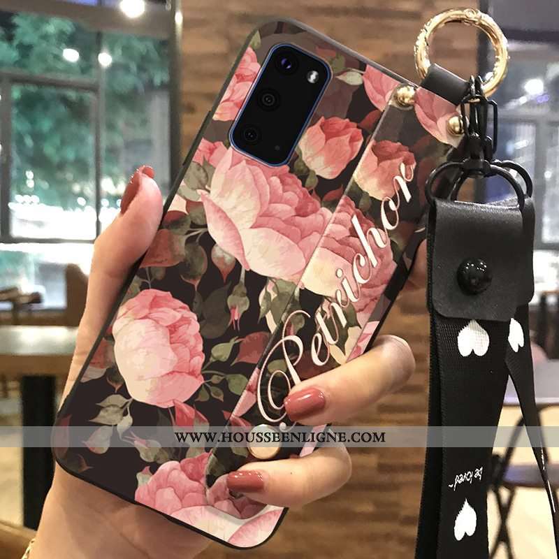 Housse Samsung Galaxy S20 Protection Ornements Suspendus Étoile Téléphone Portable Support Fleur Bla