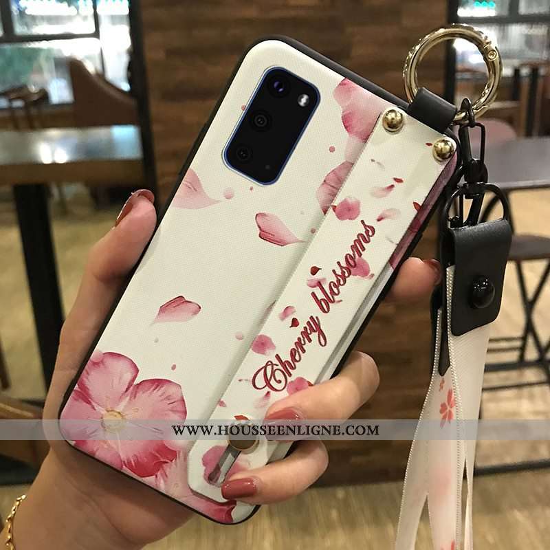 Housse Samsung Galaxy S20 Protection Ornements Suspendus Étoile Téléphone Portable Support Fleur Bla