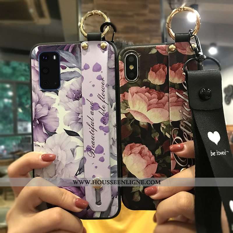 Housse Samsung Galaxy S20 Protection Ornements Suspendus Étoile Téléphone Portable Support Fleur Bla