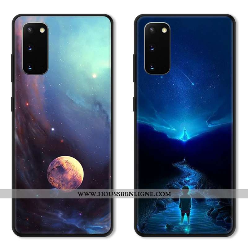 Housse Samsung Galaxy S20 Protection Verre Téléphone Portable Dessin Animé Incassable Étui Coque Ble