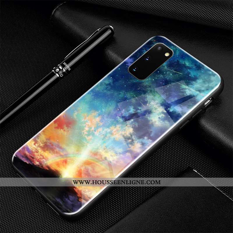 Housse Samsung Galaxy S20 Protection Verre Téléphone Portable Dessin Animé Incassable Étui Coque Ble