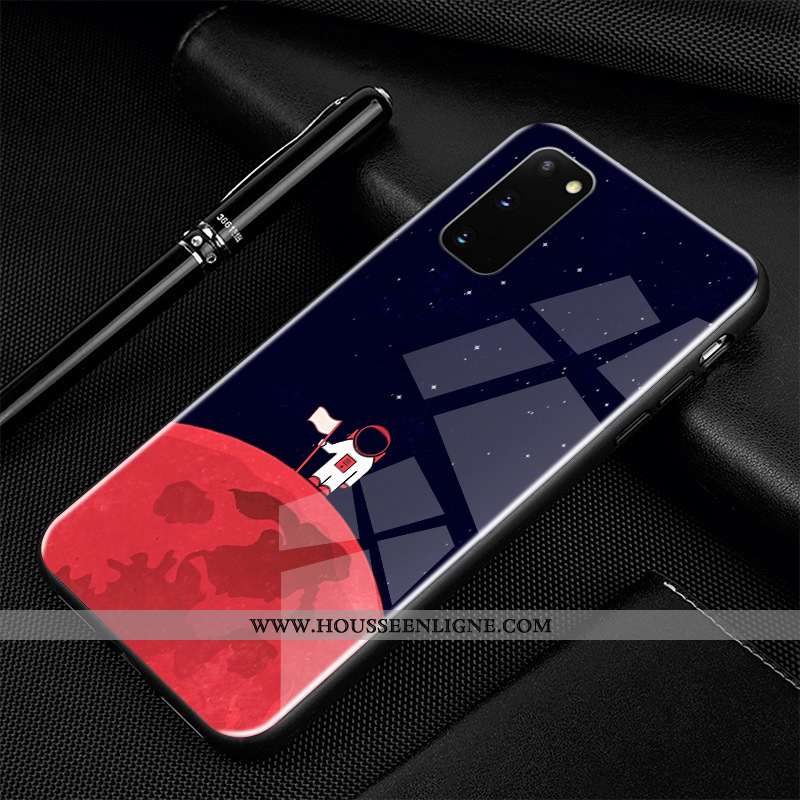 Housse Samsung Galaxy S20 Protection Verre Téléphone Portable Dessin Animé Incassable Étui Coque Ble