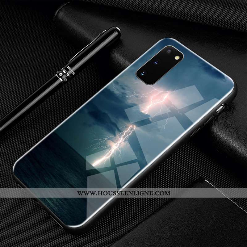 Housse Samsung Galaxy S20 Protection Verre Téléphone Portable Dessin Animé Incassable Étui Coque Ble