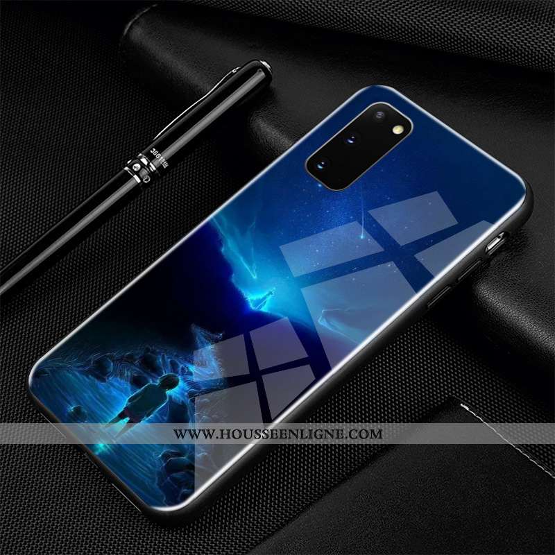 Housse Samsung Galaxy S20 Protection Verre Téléphone Portable Dessin Animé Incassable Étui Coque Ble