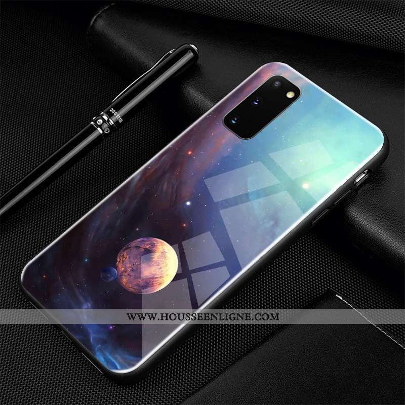Housse Samsung Galaxy S20 Protection Verre Téléphone Portable Dessin Animé Incassable Étui Coque Ble