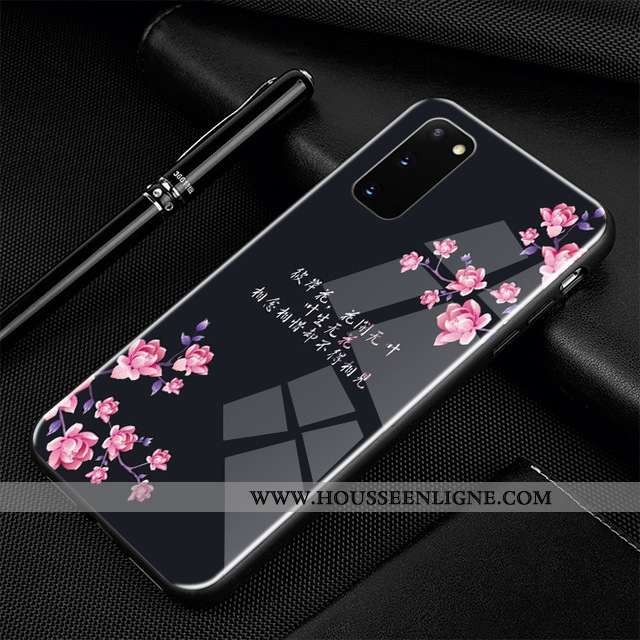 Housse Samsung Galaxy S20 Protection Verre Téléphone Portable Dessin Animé Incassable Étui Coque Ble