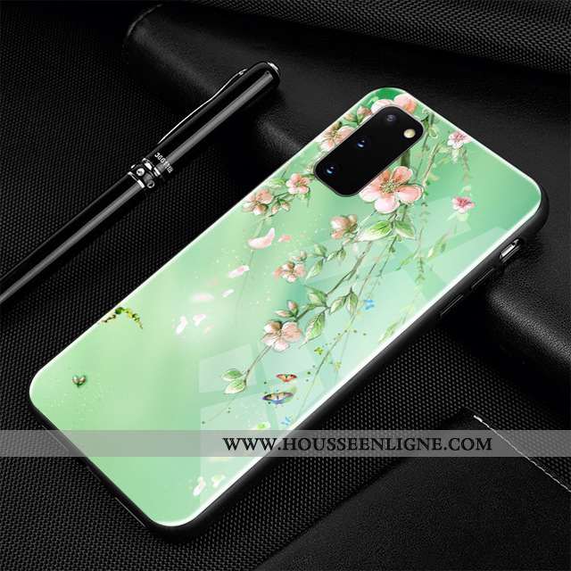 Housse Samsung Galaxy S20 Protection Verre Téléphone Portable Dessin Animé Incassable Étui Coque Ble