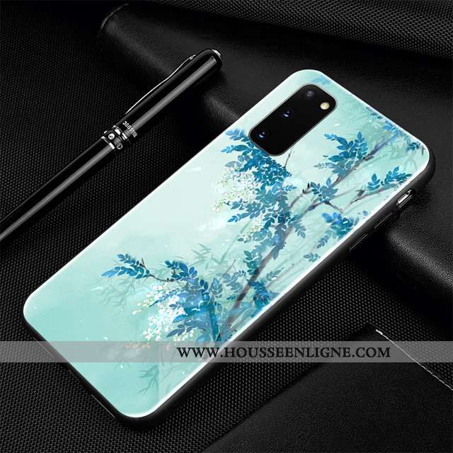 Housse Samsung Galaxy S20 Protection Verre Téléphone Portable Dessin Animé Incassable Étui Coque Ble