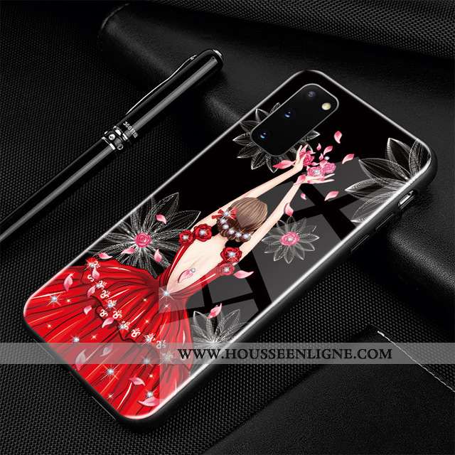 Housse Samsung Galaxy S20 Protection Verre Téléphone Portable Dessin Animé Incassable Étui Coque Ble