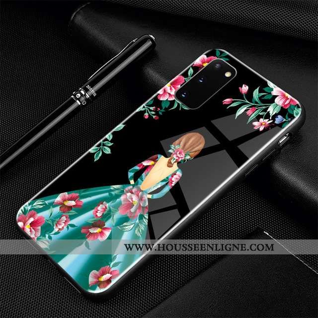 Housse Samsung Galaxy S20 Protection Verre Téléphone Portable Dessin Animé Incassable Étui Coque Ble