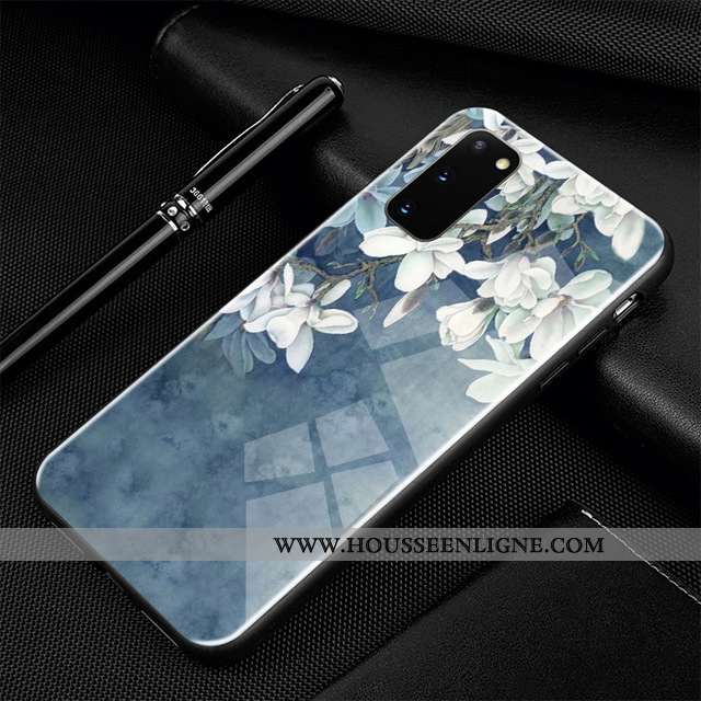 Housse Samsung Galaxy S20 Protection Verre Téléphone Portable Dessin Animé Incassable Étui Coque Ble