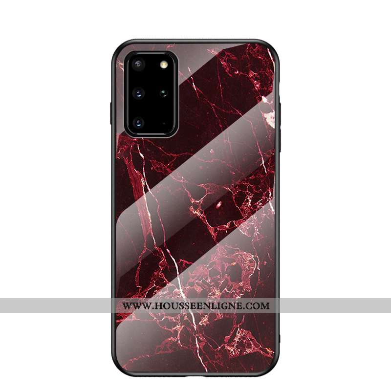 Housse Samsung Galaxy S20+ Tendance Fluide Doux Étui Verre Grand Difficile Peinture Rouge