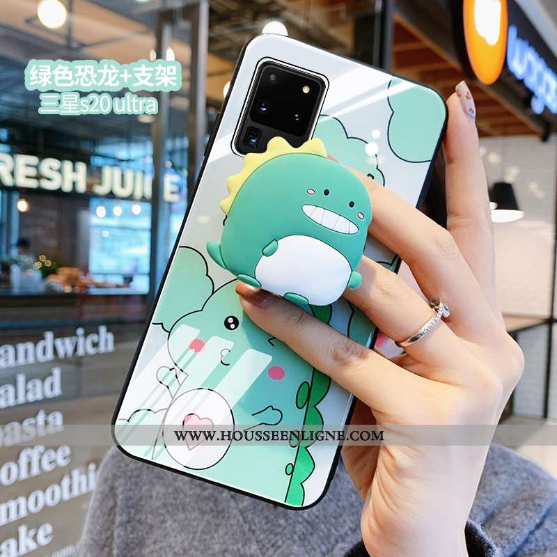 Housse Samsung Galaxy S20 Ultra Charmant Protection Étoile Verre Dessin Animé Miroir Dragon Rose