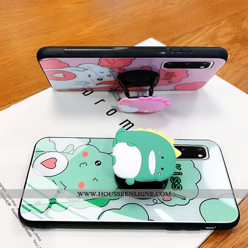 Housse Samsung Galaxy S20 Ultra Charmant Protection Étoile Verre Dessin Animé Miroir Dragon Rose