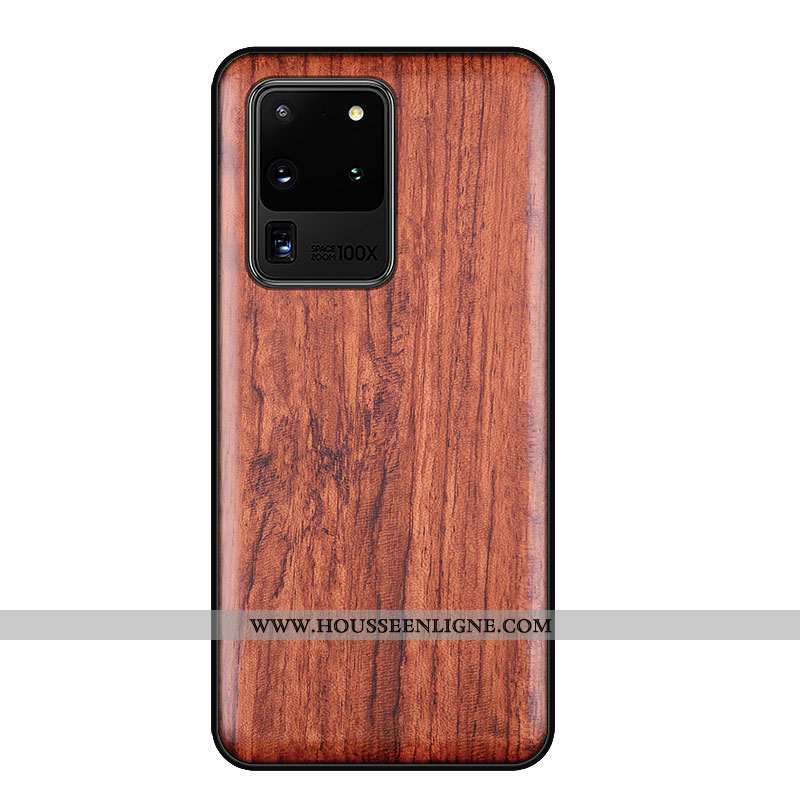 Housse Samsung Galaxy S20 Ultra Créatif En Bois Marron Protection Incassable Ultra Personnalité
