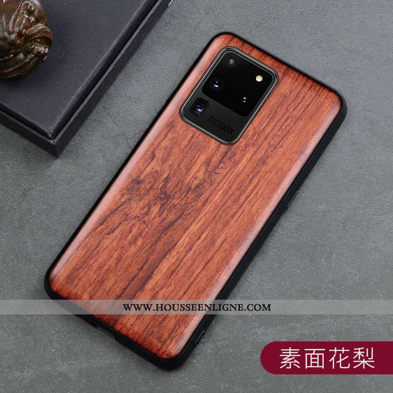 Housse Samsung Galaxy S20 Ultra Créatif En Bois Marron Protection Incassable Ultra Personnalité