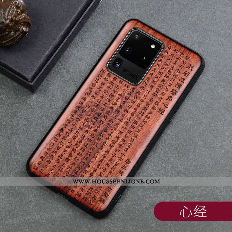Housse Samsung Galaxy S20 Ultra Créatif En Bois Marron Protection Incassable Ultra Personnalité