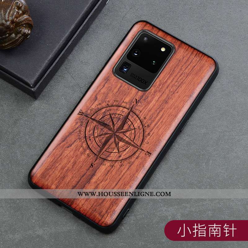 Housse Samsung Galaxy S20 Ultra Créatif En Bois Marron Protection Incassable Ultra Personnalité