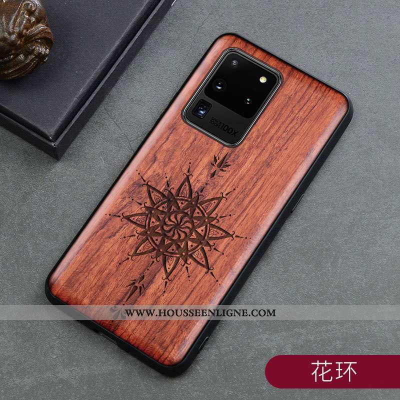 Housse Samsung Galaxy S20 Ultra Créatif En Bois Marron Protection Incassable Ultra Personnalité