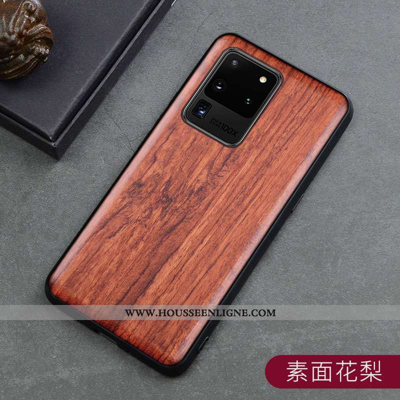 Housse Samsung Galaxy S20 Ultra Créatif En Bois Marron Protection Incassable Ultra Personnalité