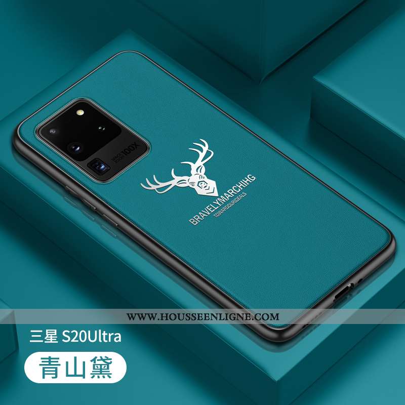 Housse Samsung Galaxy S20 Ultra Cuir Véritable Tendance Étoile Coque Étui Cuir Tout Compris Noir