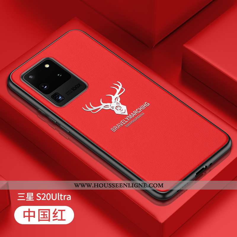 Housse Samsung Galaxy S20 Ultra Cuir Véritable Tendance Étoile Coque Étui Cuir Tout Compris Noir