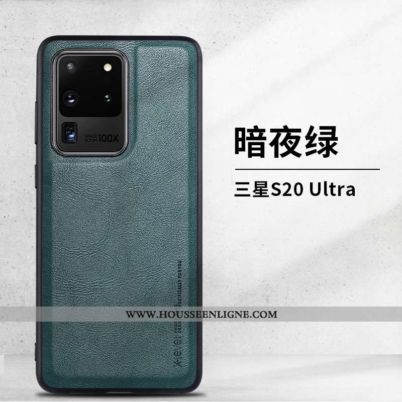 Housse Samsung Galaxy S20 Ultra Fluide Doux Protection Étui Ultra Étoile Business Coque Bleu
