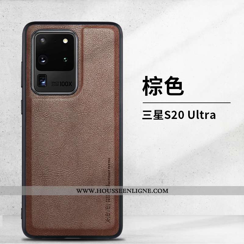 Housse Samsung Galaxy S20 Ultra Fluide Doux Protection Étui Ultra Étoile Business Coque Bleu