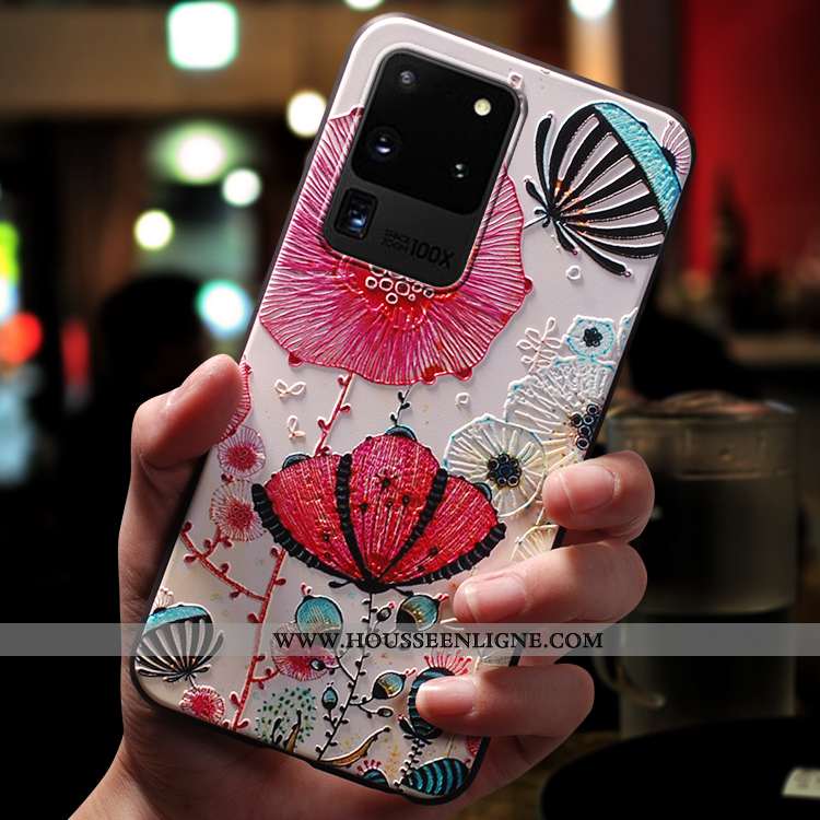 Housse Samsung Galaxy S20 Ultra Fluide Doux Silicone Coque Délavé En Daim Légère Ultra Tendance Rose