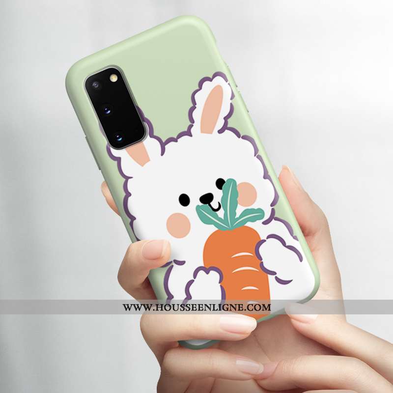 Housse Samsung Galaxy S20 Ultra Légère Fluide Doux Étoile Petit Téléphone Portable Lapin Verte