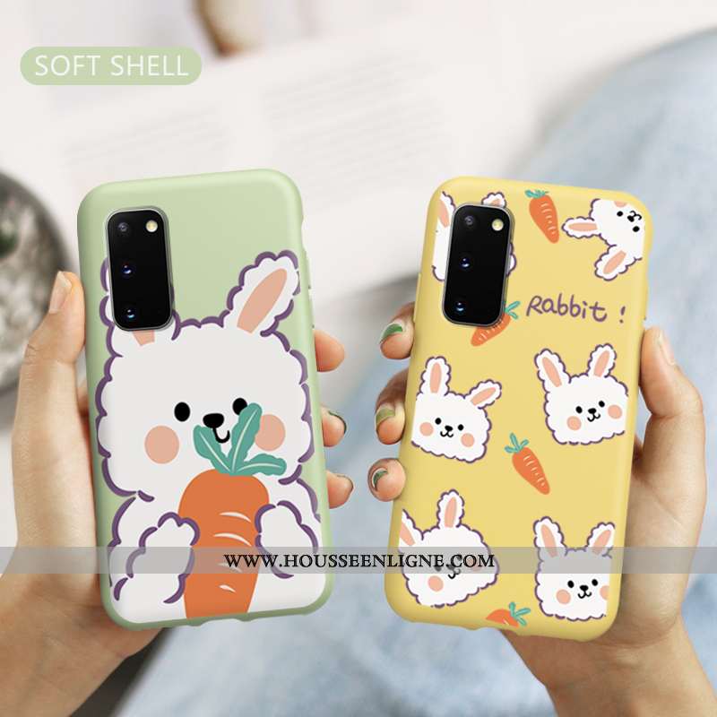 Housse Samsung Galaxy S20 Ultra Légère Fluide Doux Étoile Petit Téléphone Portable Lapin Verte