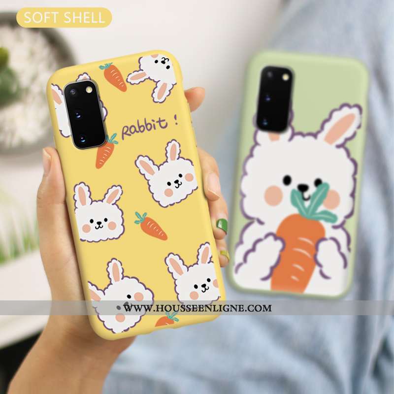 Housse Samsung Galaxy S20 Ultra Légère Fluide Doux Étoile Petit Téléphone Portable Lapin Verte