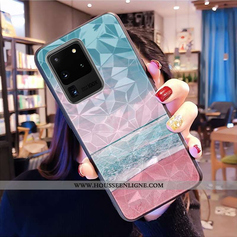 Housse Samsung Galaxy S20 Ultra Modèle Fleurie Téléphone Portable Étoile Coque Petit Losange Frais B