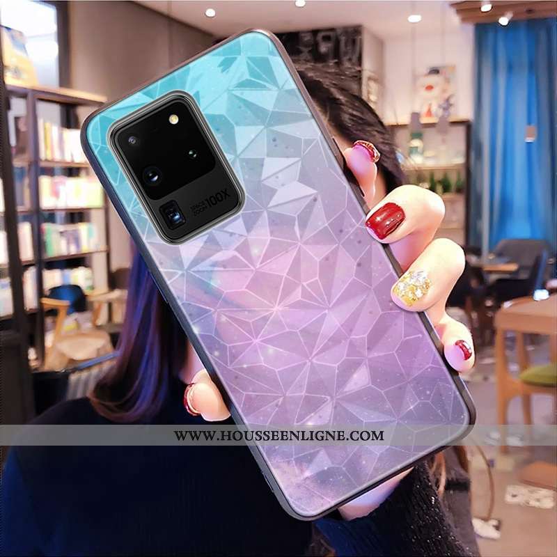 Housse Samsung Galaxy S20 Ultra Modèle Fleurie Téléphone Portable Étoile Coque Petit Losange Frais B